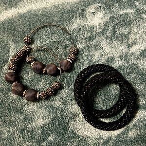 Earrings and bangle bracelets